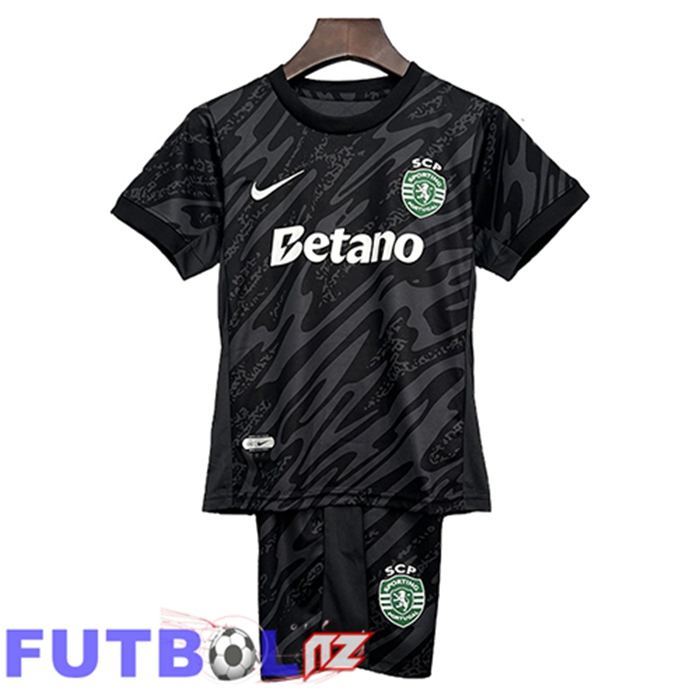 Camisetas De Futbol Sporting SCP Ninos Portero Negro 2025/2026