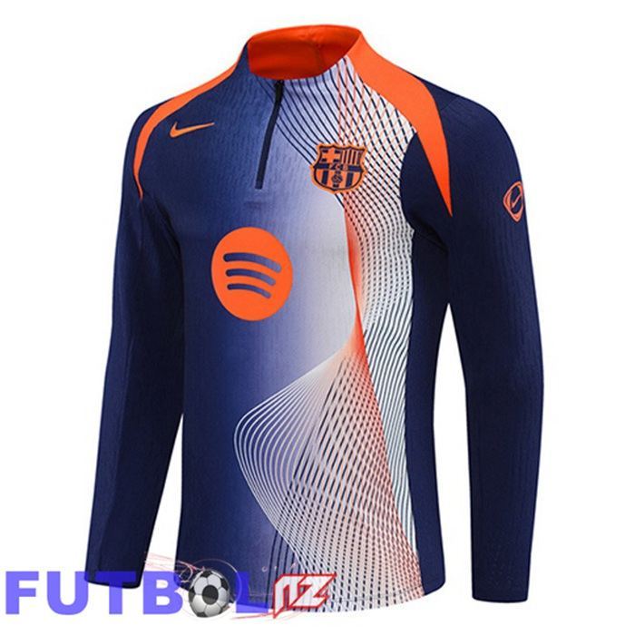 Sudadera De Entrenamiento FC Barcelona Azul Real Naranja 2025/2026