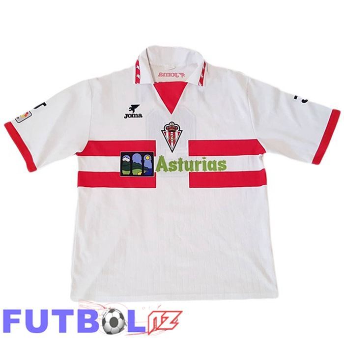 Camisetas De Futbol Sporting Gijon Retro Segunda Blanco 1996-1997