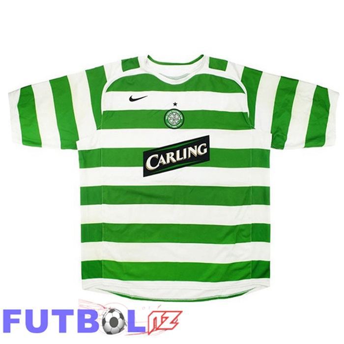 Camisetas De Futbol Celtic FC Retro Primera Verde Blanco 2006-2007