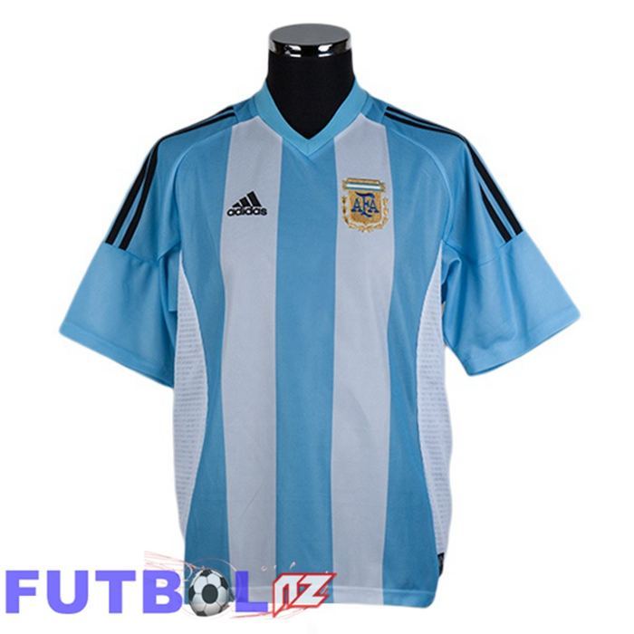 Camisetas De Futbol Argentina Retro Primera Blanco Azul 2002