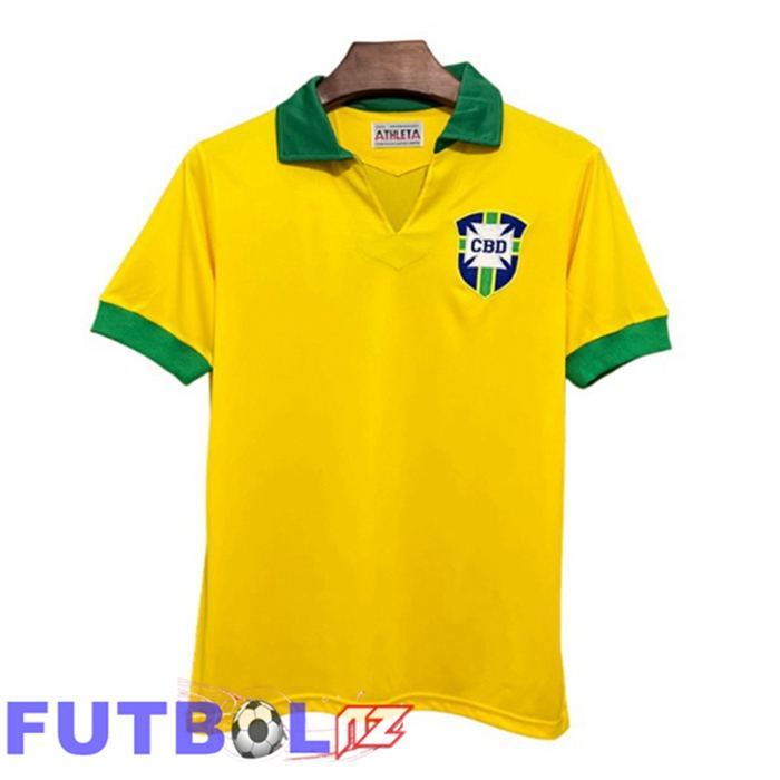 Camisetas De Futbol Brasil Retro Primera Amarillo 1958