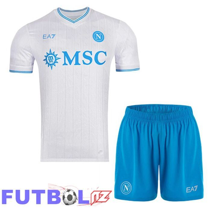 Camisetas De Futbol SSC Napoli EURO Ninos Segunda Blanco 2025/2026