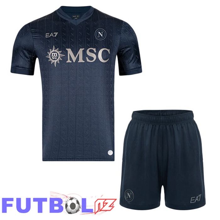 Camisetas De Futbol SSC Napoli EURO Ninos Tercera Negro 2025/2026