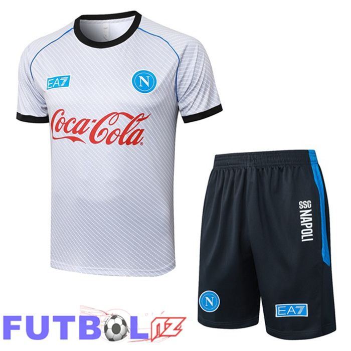 Camiseta Entrenamiento SSC Napoli + Cortos Blanco 2025/2026