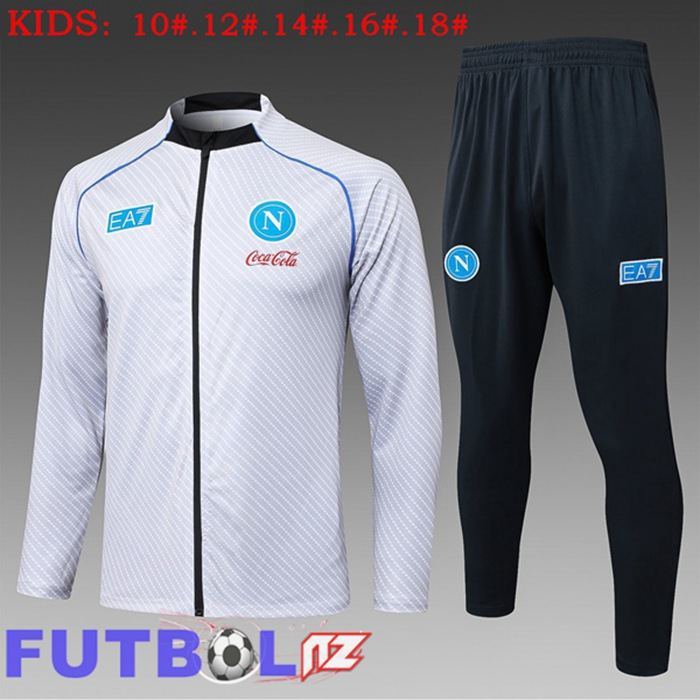 Chandal Equipos De Futbol - Chaqueta SSC Napoli Ninos Blanco 2025/2026
