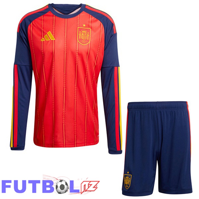 Camisetas De Futbol De España Ninos Primera Manga Larga Rojo 2026/2027