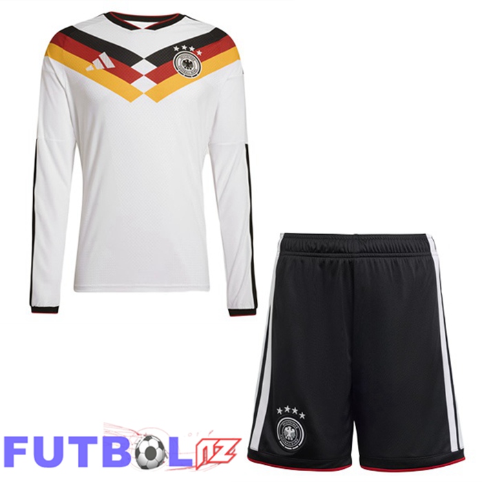 Camisetas De Futbol De Alemania Ninos Primera Manga Larga Blanco 2026/2027