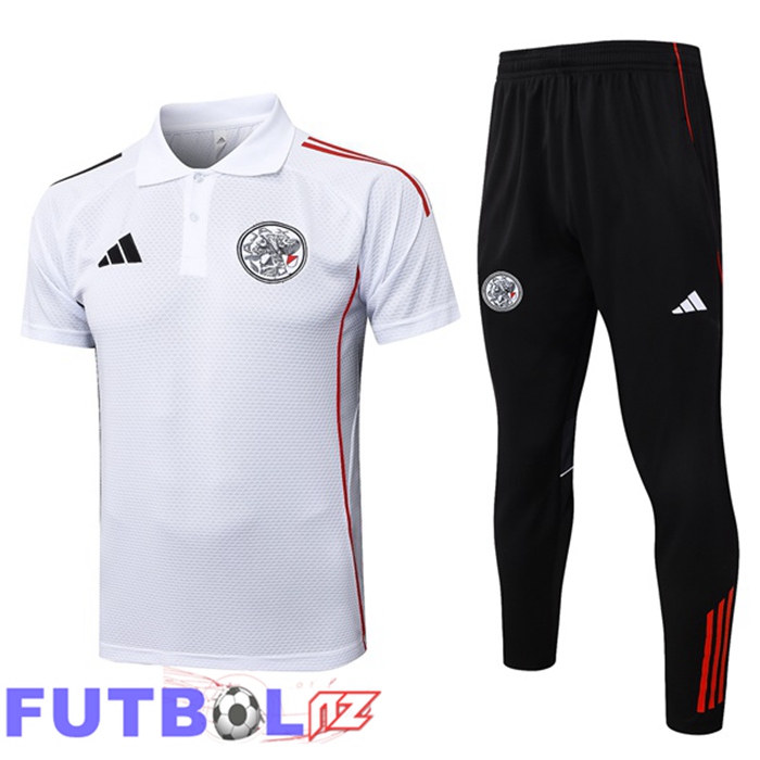Camiseta Polo AFC Ajax + Pantalones Blanco 2025/2026