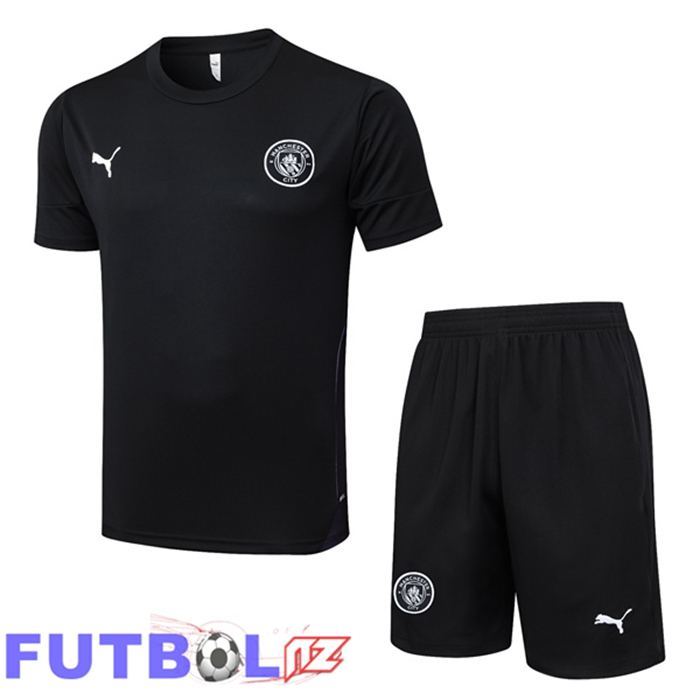 Camiseta Entrenamiento Manchester City + Cortos Negro 2025/2026