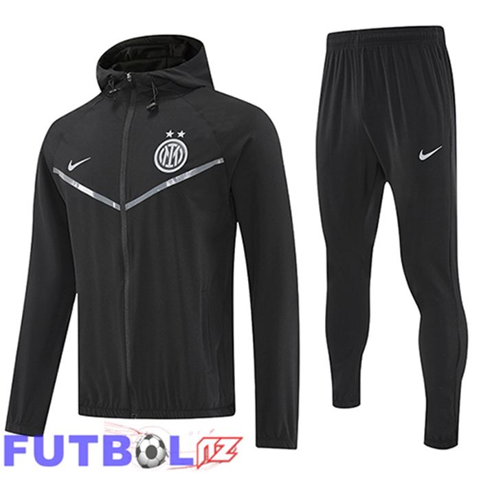 Chaqueta Con Capucha Chandal Rompevientos Inter Milan Negro 2025/2026