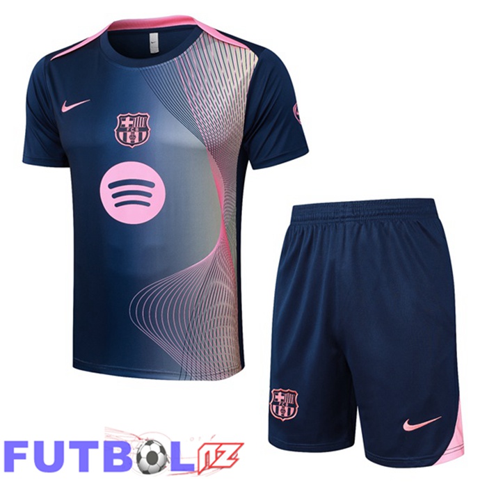 Camiseta Entrenamiento FC Barcelona + Cortos Rosado Azul Real 2025/2026