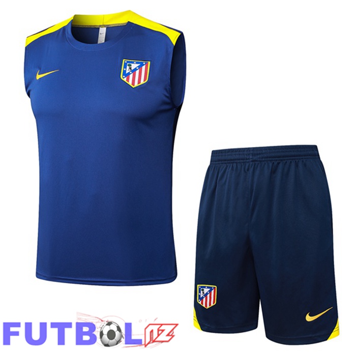 Chalecos De Futbol Atletico Madrid + Cortos Azul Real 2025/2026 Chalecos De Futbol Atletico Madrid + Cortos Azul Real 2025/2026