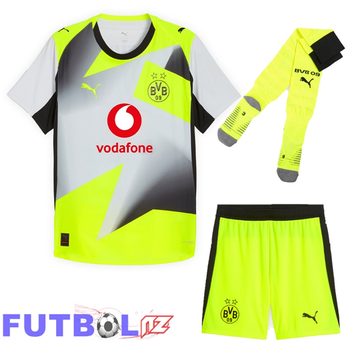 Camisetas De Futbol BVB Dortmund Segunda (Cortos + Calcetines) 2025/2026