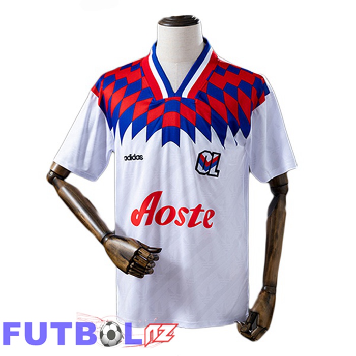 Camisetas De Futbol lyon OL Retro Primera Edición Especial Blanco 1995-1996