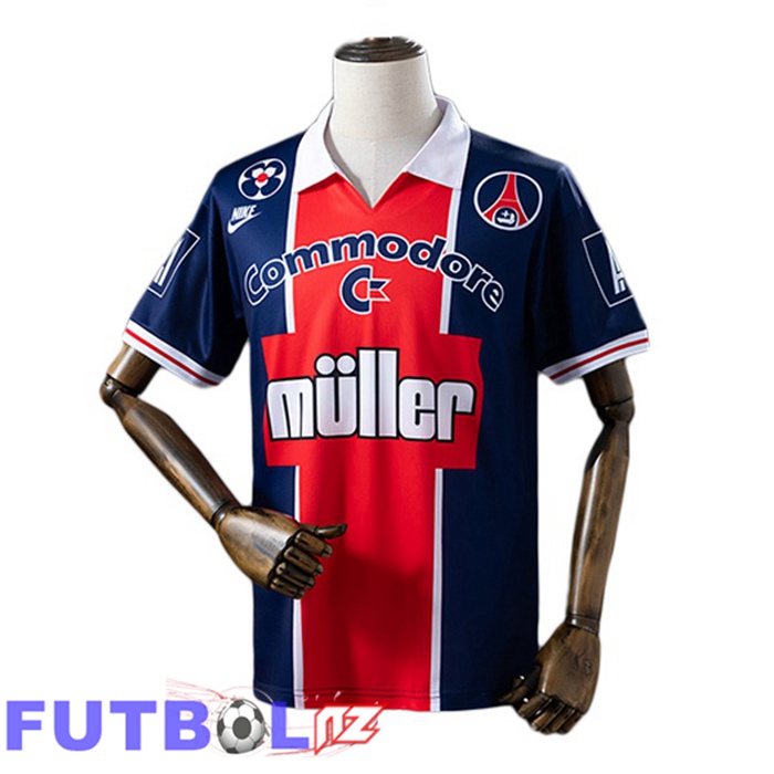 Camisetas De Futbol Paris PSG Retro Segunda Azul Real 1991-1992