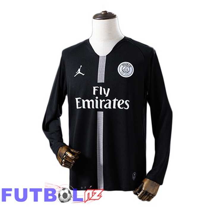 Camisetas De Futbol Paris PSG Retro Tercera Manga Larga Negro 2018-2019
