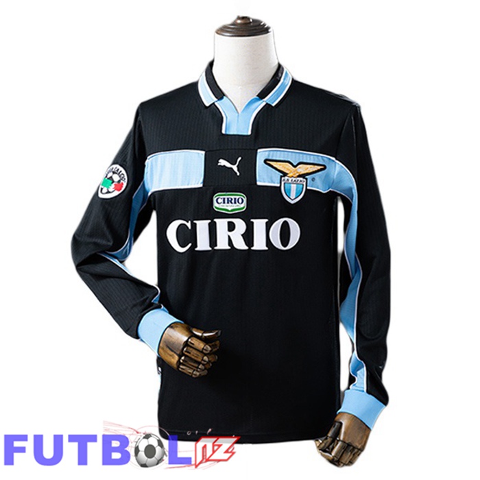 Camisetas De Futbol SS Lazio Retro Segunda Manga Larga Negro 1998-2000