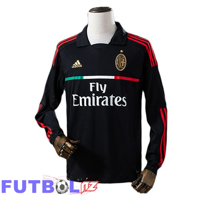 Camisetas De Futbol AC Milan Retro Tercera Manga Larga Negro 2011-2012