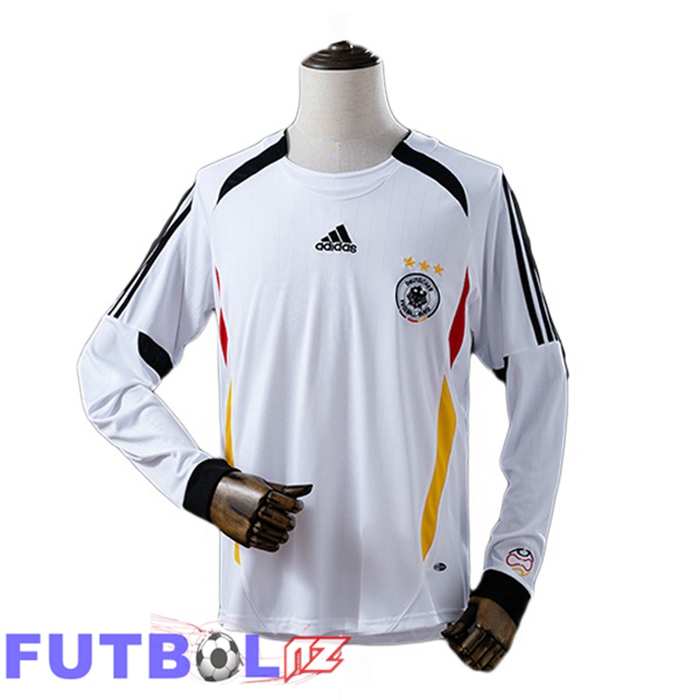Camisetas De Futbol Alemania Retro Primera Manga Larga Blanco 2006
