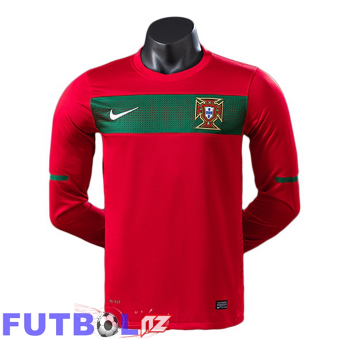 Camisetas De Futbol Portugal Retro Primera Manga Larga Rojo 2010