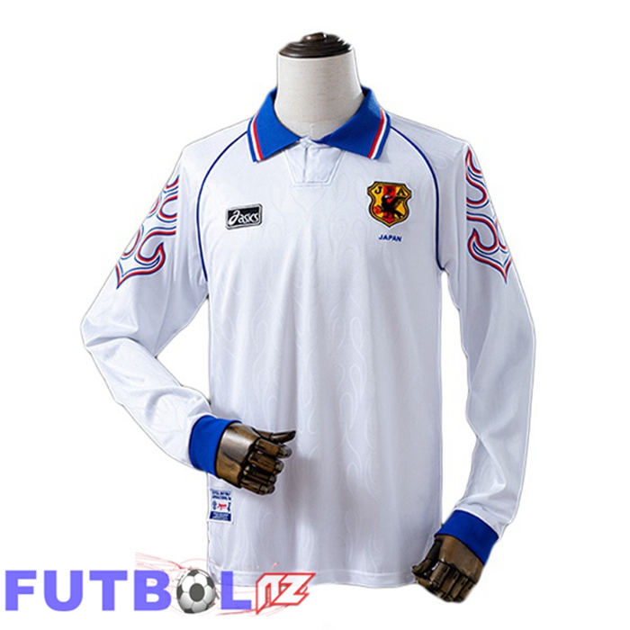 Camisetas De Futbol Japon Retro Segunda Manga Larga Blanco 1998