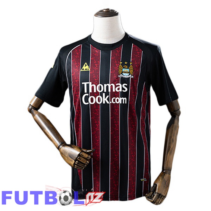 Camisetas De Futbol Manchester City Retro Segunda Negro Marrón 2008-2009