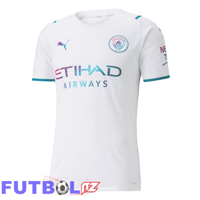 Camisetas De Futbol Manchester City Retro Segunda Blanco 2021-2022