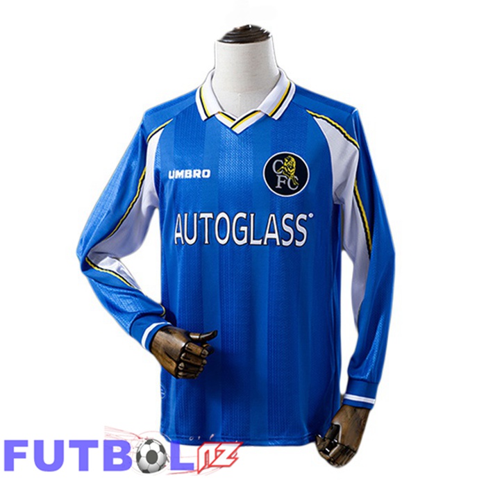 Camisetas De Futbol FC Chelsea Retro Primera Manga Larga Azul 1997-1999