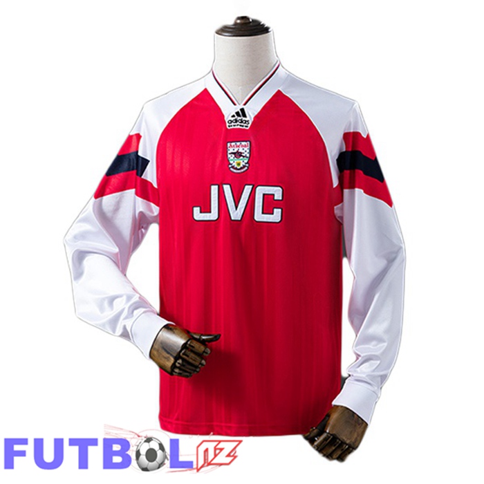 Camisetas De Futbol Arsenal Retro Primera Manga Larga Rojo 1992-1994