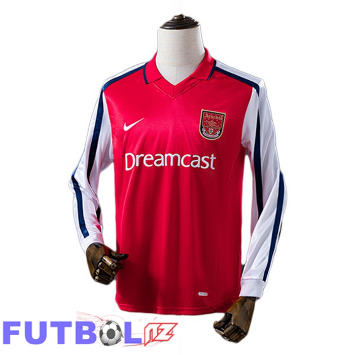 Camisetas De Futbol Arsenal Retro Primera Manga Larga Rojo 2001-2002