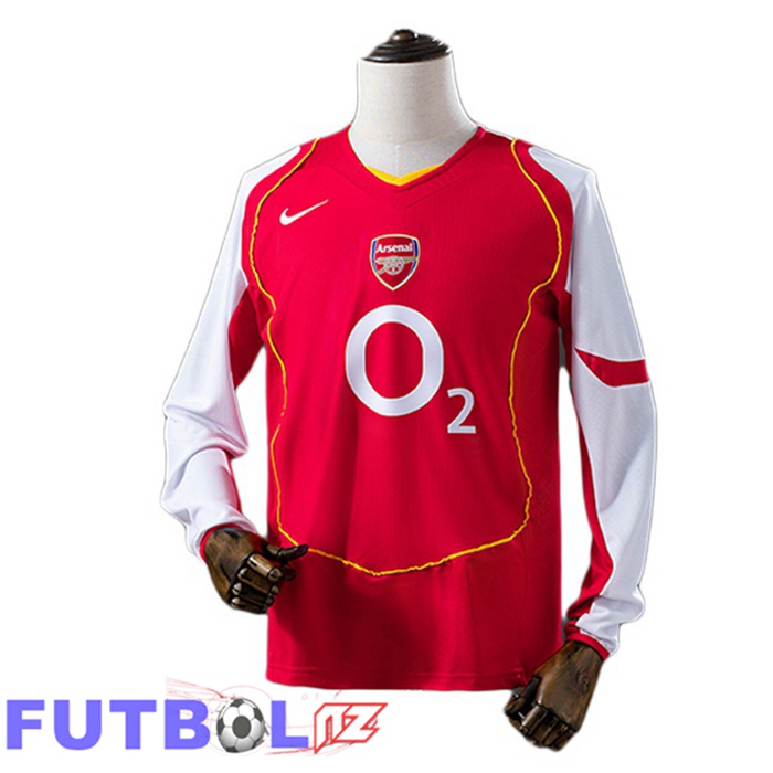 Camisetas De Futbol Arsenal Retro Primera Manga Larga Rojo 2004-2005