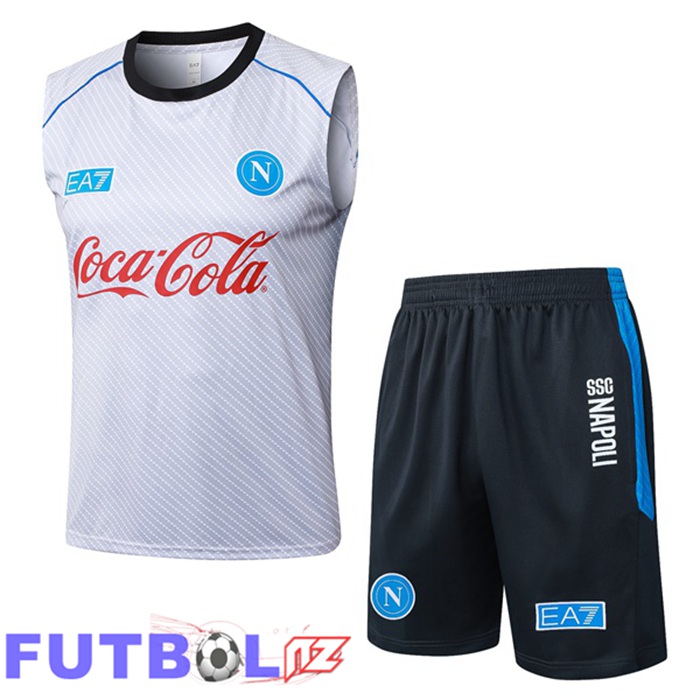 Chalecos De Futbol SSC Napoli + Cortos Blanco 2025/2026