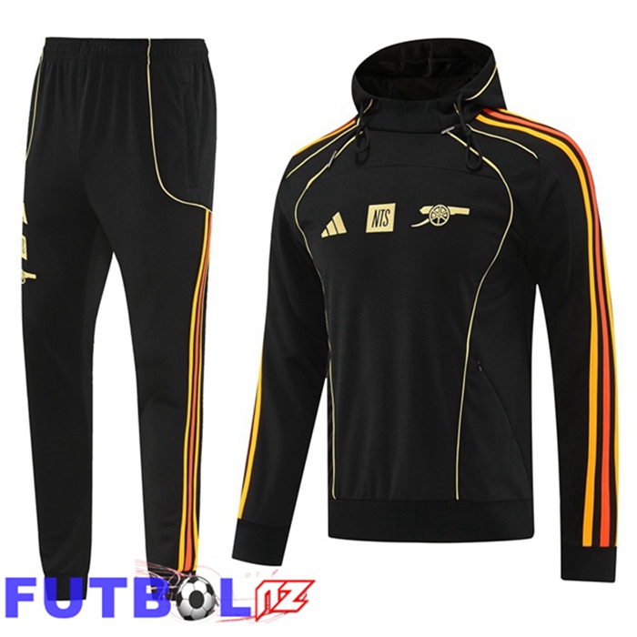 Chandal Futbol - Sudadera Con Capucha Arsenal Negro 2025/2026