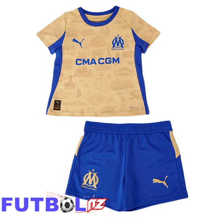 Camisetas De Futbol Marsella OM Ninos Cuarta Amarillo 2025/2026
