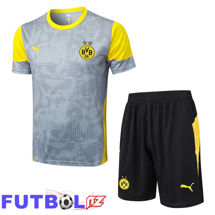 Camiseta Entrenamiento Dortmund BVB + Cortos Gris 2025/2026