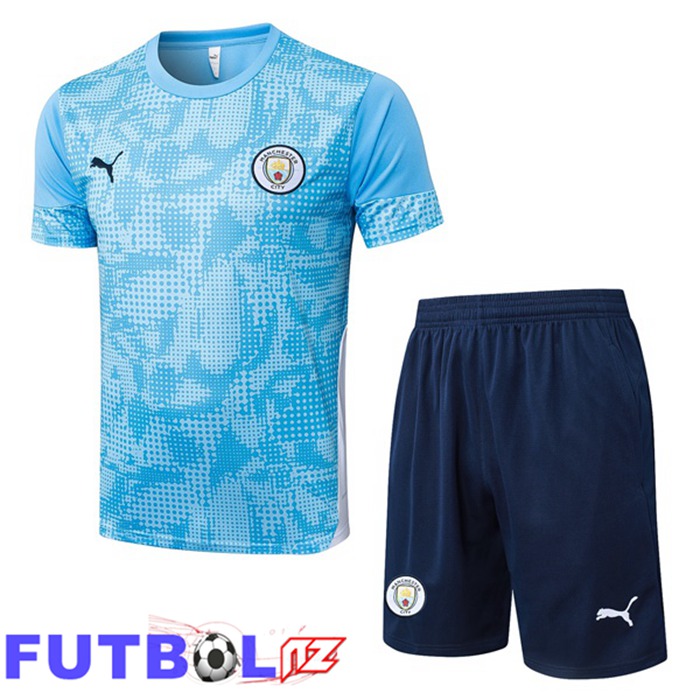 Camiseta Entrenamiento Manchester City + Cortos Azul 2025/2026