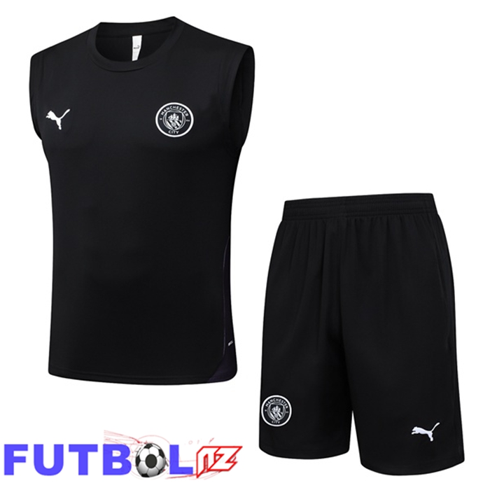 Chalecos De Futbol Manchester City + Cortos Negro 2025/2026