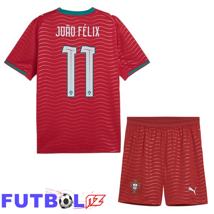 Camisetas De Futbol Portugal (João Félix 11) Ninos Primera Rojo 2026/2027