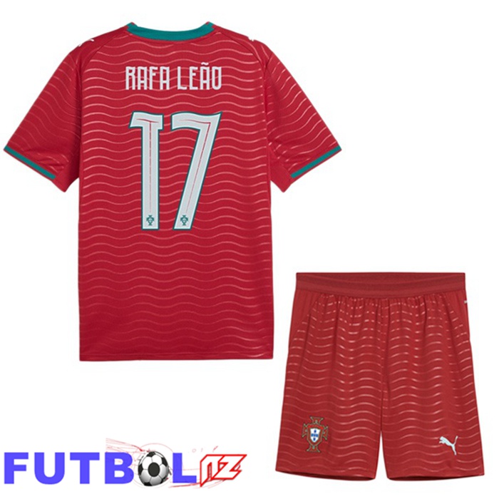 Camisetas De Futbol Portugal (Rafa Leão 17) Ninos Primera Rojo 2026/2027