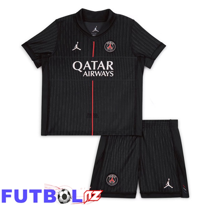 Camisetas De Futbol Paris PSG Ninos Cuarta Negro 2025/2026