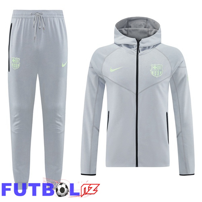 Chandal Futbol - Sudadera Con Capucha FC Barcelona Gris 2025/2026