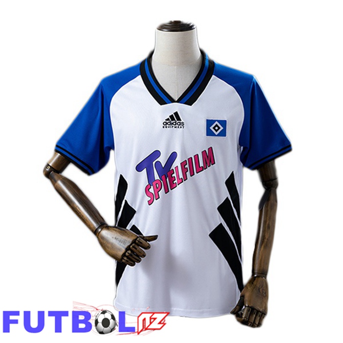 Camisetas De Futbol Hamburger SV Retro Primera Blanco Azul 1994-1995