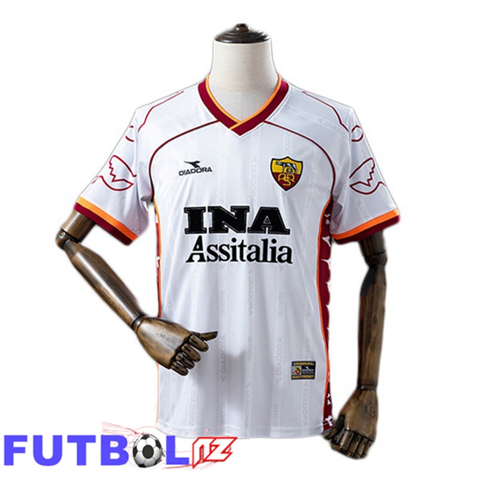 Camisetas De Futbol AS Roma Retro Segunda Blanco 1999-2000