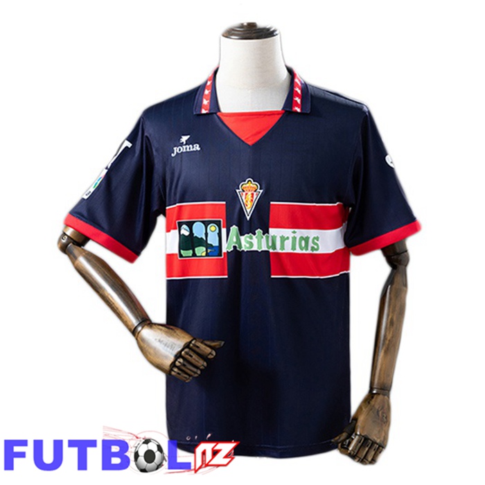 Camisetas De Futbol Sporting Gijon Retro Tercera Azul Real 1996-1997