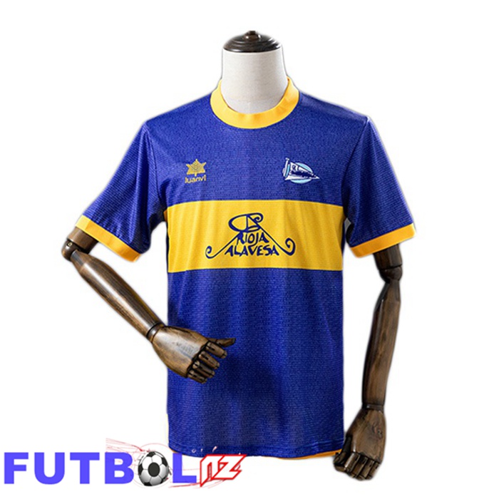 Camisetas De Futbol Deportivo Alaves Retro UEFA Cup Final Azul 2000-2001