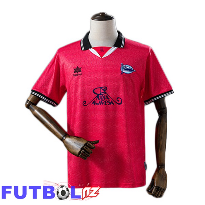 Camisetas De Futbol Deportivo Alaves Retro UEFA Cup Segunda Rosado 2000-2001