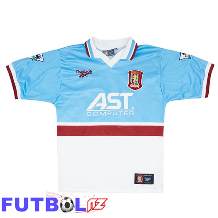 Camisetas De Futbol Aston Villa Retro Segunda Azul Blanco 1997-1998
