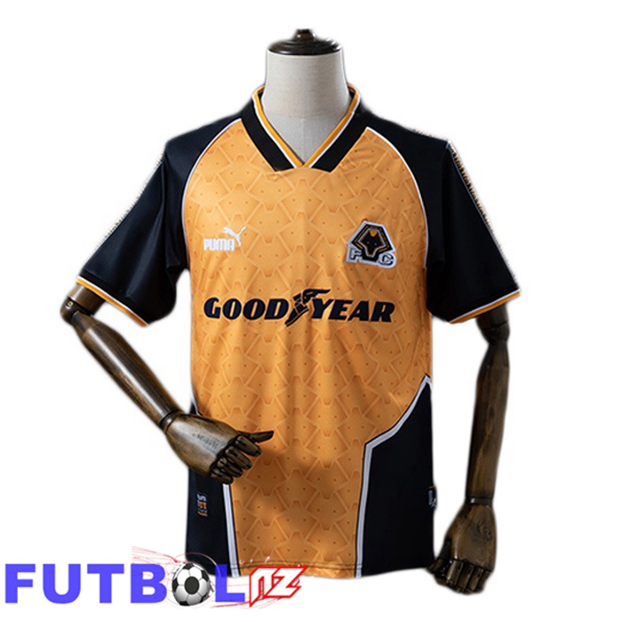Camisetas De Futbol Wolves Retro Primera Amarillo 1996-1998