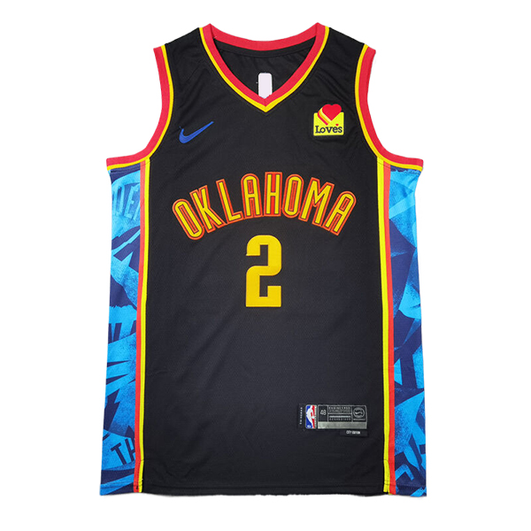 Camiseta Oklahoma City Thunder (GIL GEOUS-ALEXANDER #2) 2024/2025 Negro/Amarillo/Azul